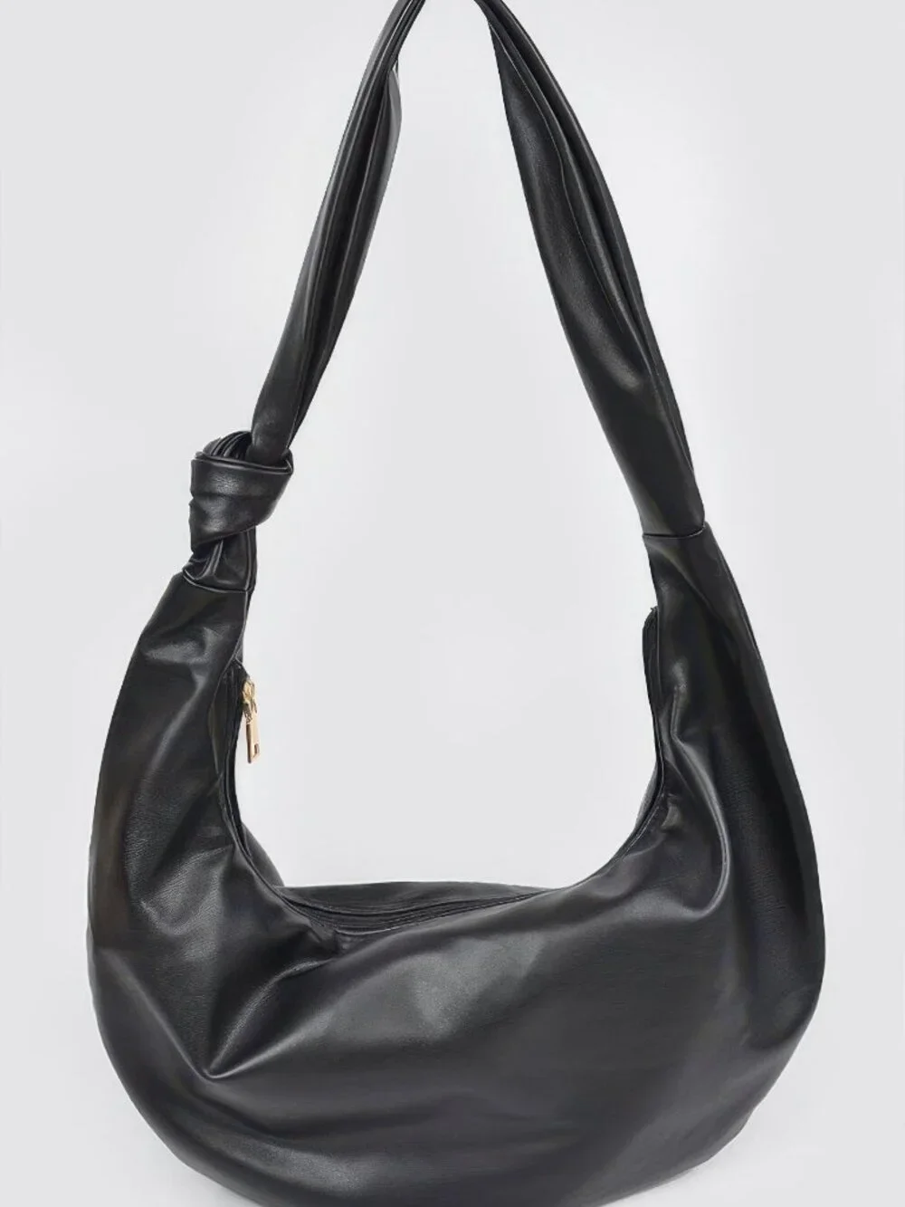 Faux Leather Hobo Bag